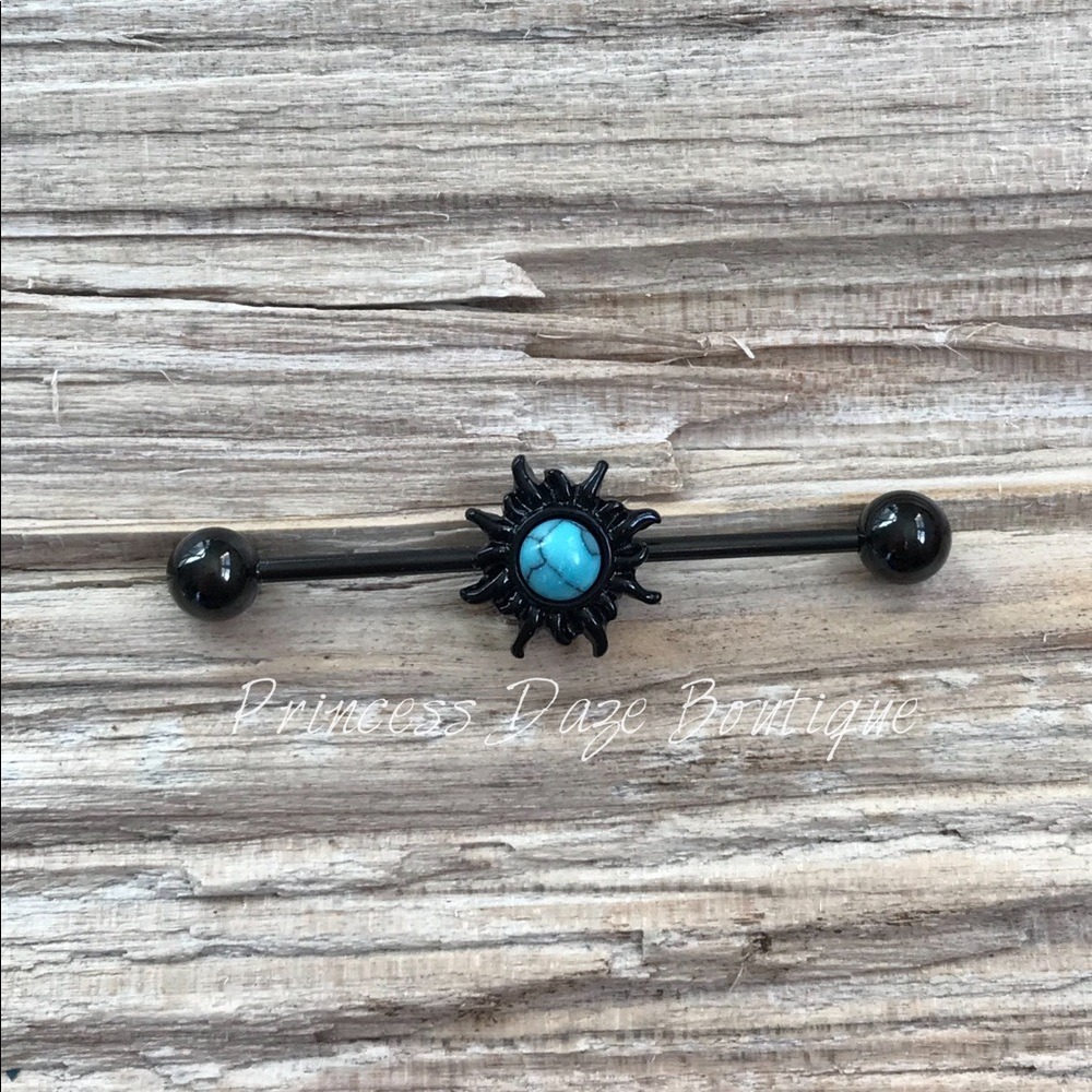 Blazing Sun Industrial Barbell Earring
